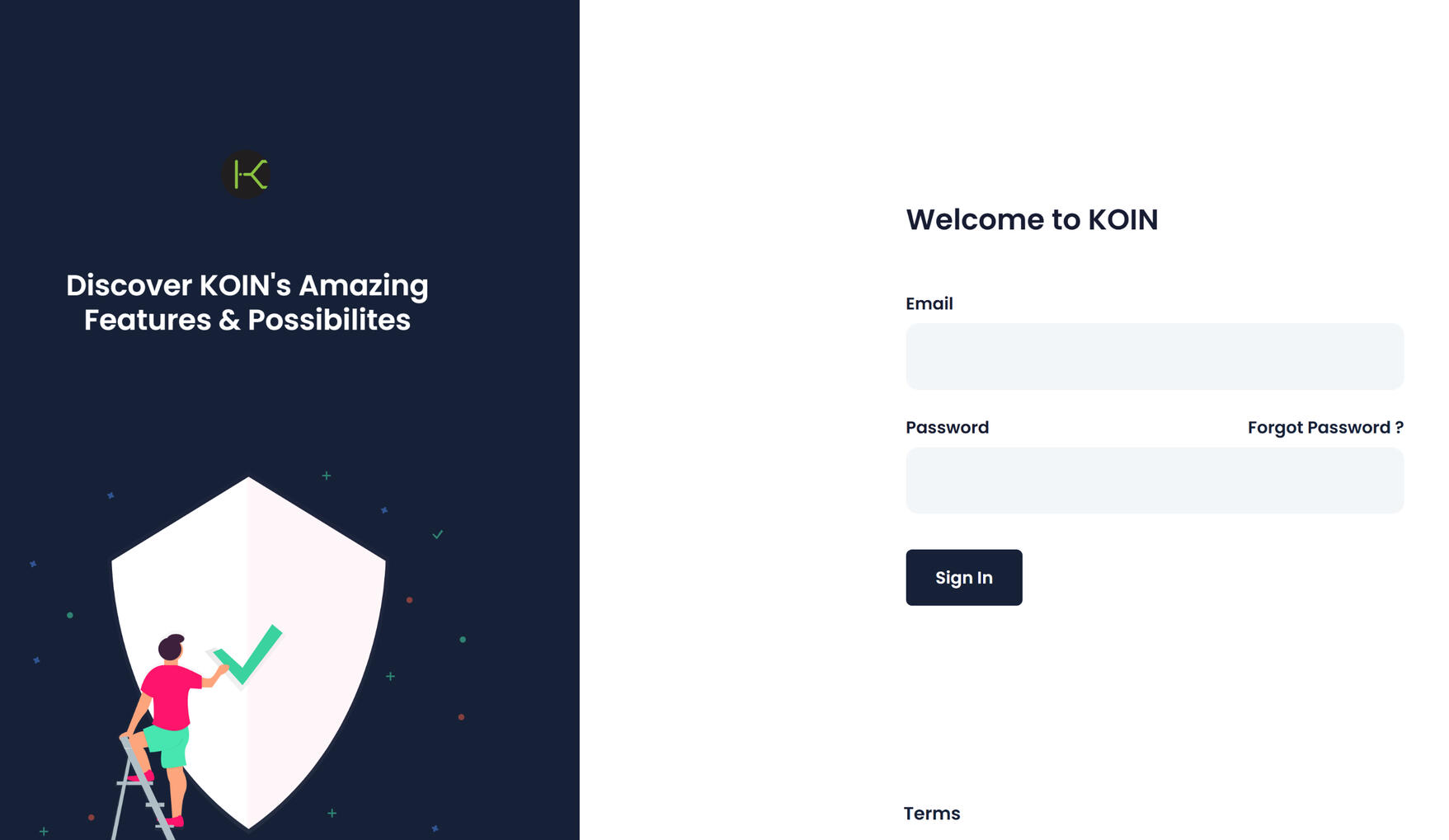 KOIN Dashboard | Login Page